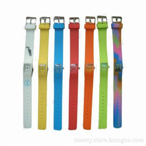 Copper Shell Silicone Wristband Watches, Customized Colors and Logos Welcomed